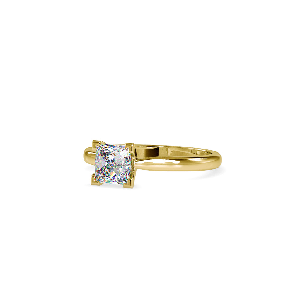 SKU: 0074 (18K) Classic Princess-cut Solitaire Ring Rose Gold.