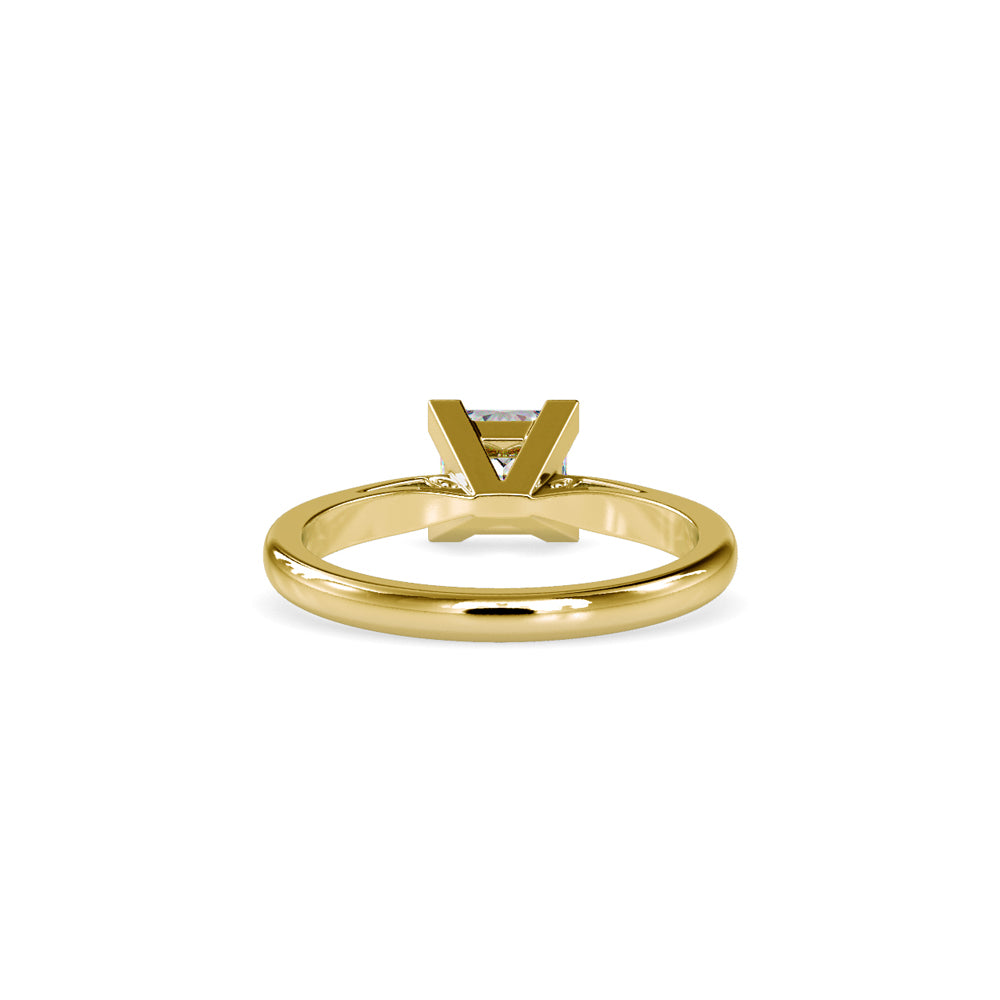 SKU: 0074 (14K) Classic Princess-cut Solitaire Ring Rose Gold.