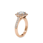 SKU: 0075 (18K) Sparkling Cushion Halo Engagment Ring Rose Gold.