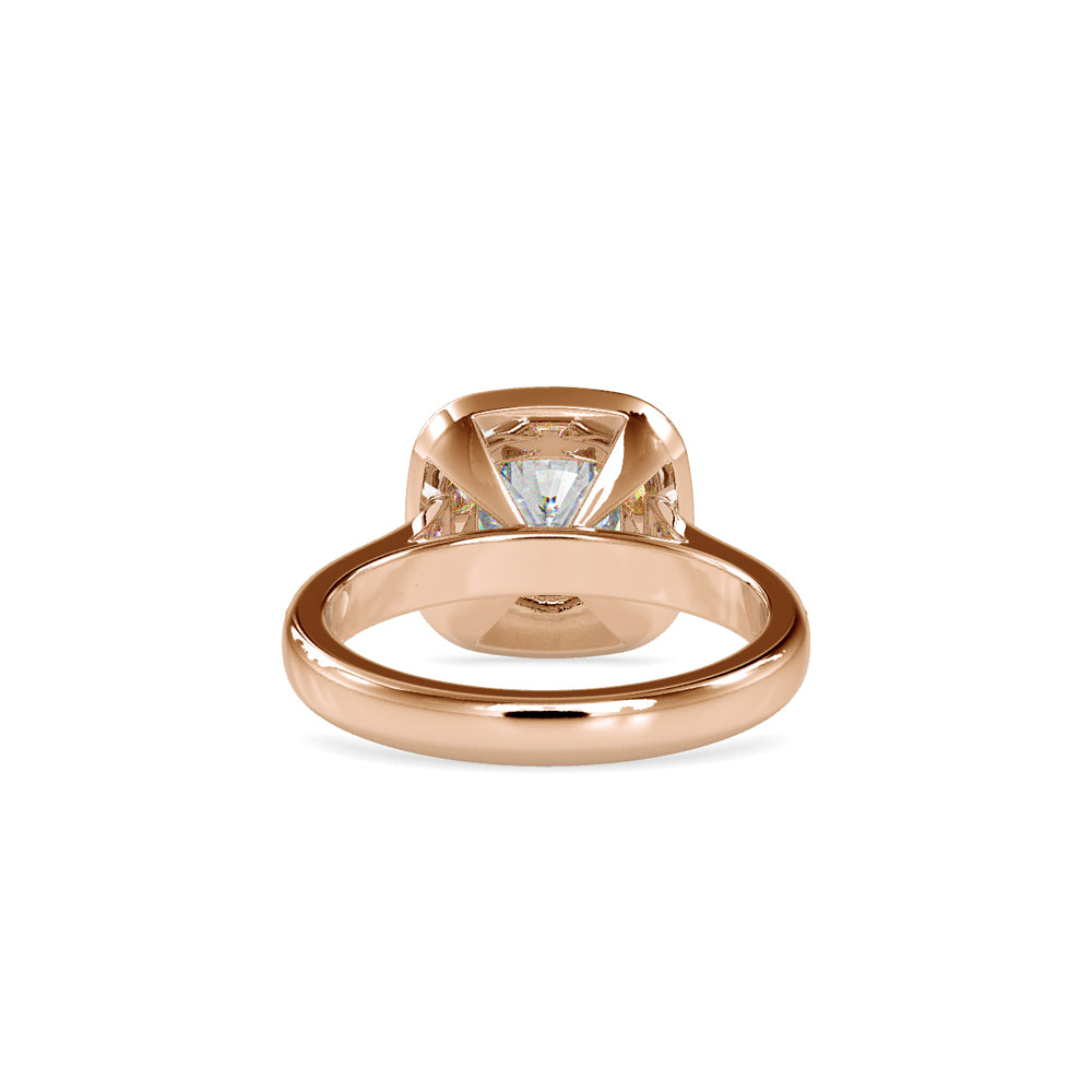 SKU: 0075 (22K) Sparkling Cushion Halo Engagment Ring Rose Gold.