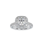 SKU: 0075 (14K) Sparkling Cushion Halo Engagment Ring Rose Gold.