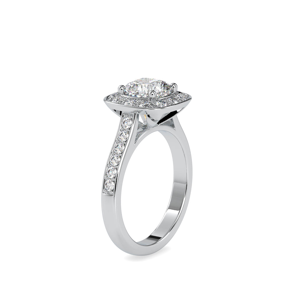 SKU: 0075 (22K) Sparkling Cushion Halo Engagment Ring Rose Gold.