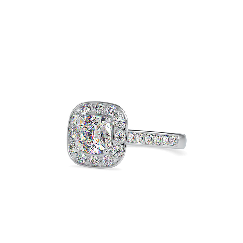 SKU: 0075 (14K) Sparkling Cushion Halo Engagment Ring Rose Gold.