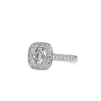 SKU: 0075 (10K) Sparkling Cushion Halo Engagment Ring Rose Gold.