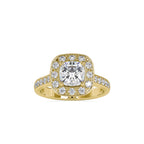 SKU: 0075 (18K) Sparkling Cushion Halo Engagment Ring Rose Gold.