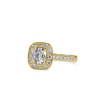 SKU: 0075 (14K) Sparkling Cushion Halo Engagment Ring Rose Gold.