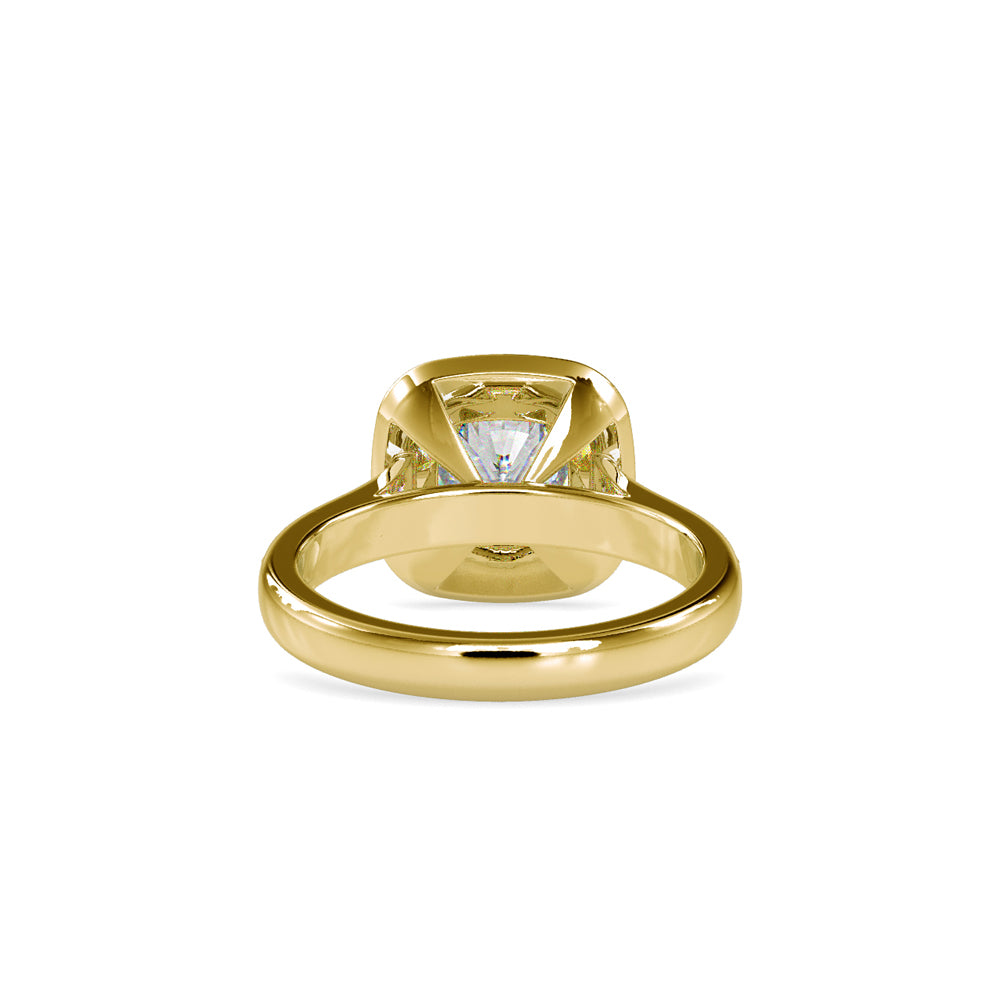 SKU: 0075 (18K) Sparkling Cushion Halo Engagment Ring Rose Gold.