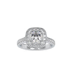 SKU: 0076 (14K) Sparkling Cushion Halo Engagment Ring Rose Gold.