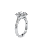SKU: 0076 (18K) Sparkling Cushion Halo Engagment Ring Rose Gold.