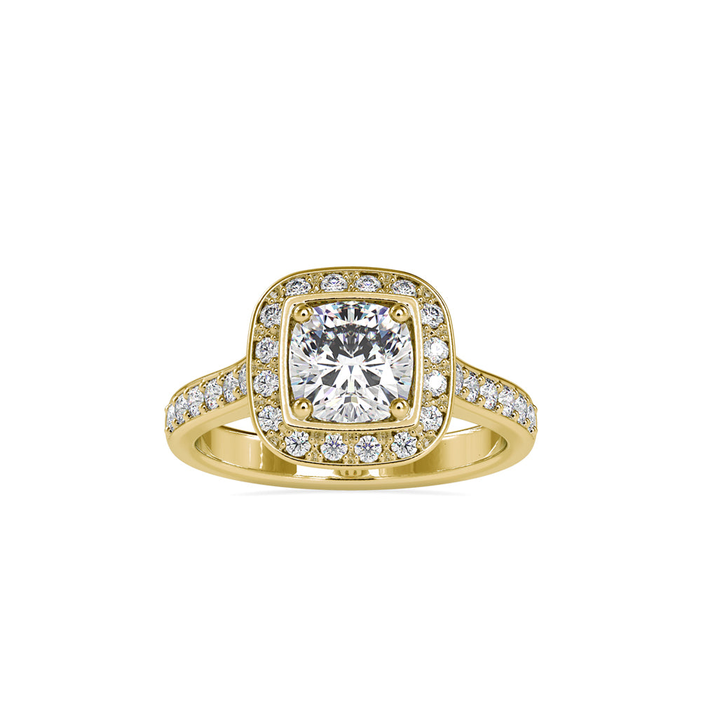 SKU: 0076 (22K) Sparkling Cushion Halo Engagment Ring Rose Gold.