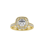 SKU: 0076 (14K) Sparkling Cushion Halo Engagment Ring Rose Gold.