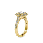 SKU: 0076 (10K) Sparkling Cushion Halo Engagment Ring Rose Gold.