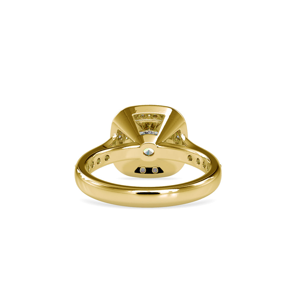 SKU: 0076 (10K) Sparkling Cushion Halo Engagment Ring Rose Gold.