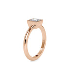 SKU: 0077 (22K) Modern Princess-cut Solitaire Ring In Rose Gold.