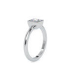 SKU: 0077 (18K) Modern Princess-cut Solitaire Ring In Rose Gold.
