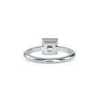SKU: 0077 (14K) Modern Princess-cut Solitaire Ring In Rose Gold.