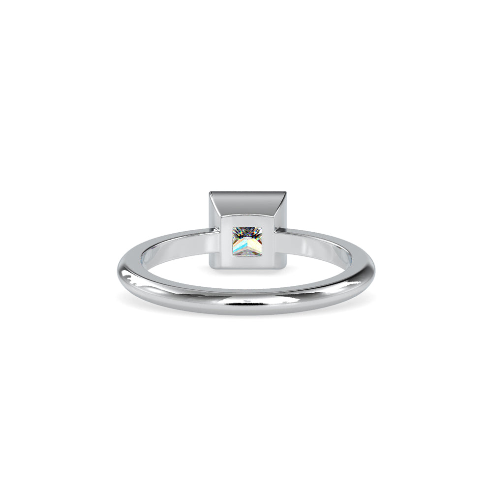 SKU: 0077 (22K) Modern Princess-cut Solitaire Ring In Rose Gold.