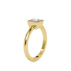 SKU: 0077 (10K) Modern Princess-cut Solitaire Ring In Rose Gold.