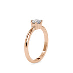 SKU: 0078 (18K) Modern Round-cut Solitaire with 6 Prongs in Rose Gold.