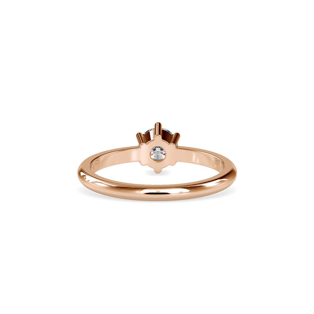 SKU: 0078 (14K) Modern Round-cut Solitaire with 6 Prongs in Rose Gold.
