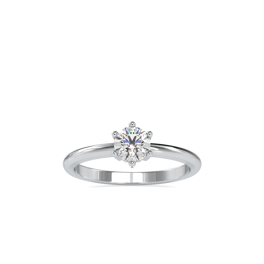 SKU: 0078 (18K) Modern Round-cut Solitaire with 6 Prongs in Rose Gold.