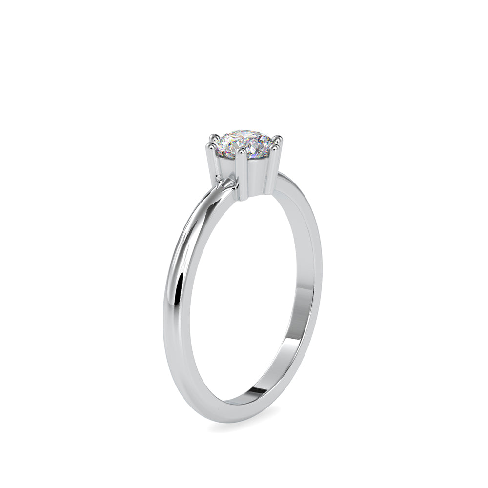 SKU: 0078 (14K) Modern Round-cut Solitaire with 6 Prongs in Rose Gold.