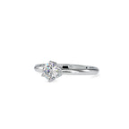 SKU: 0078 (14K) Modern Round-cut Solitaire with 6 Prongs in Rose Gold.