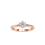 SKU: 0078 (22K) Modern Round-cut Solitaire with 6 Prongs in Rose Gold.