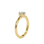 SKU: 0078 (14K) Modern Round-cut Solitaire with 6 Prongs in Rose Gold.