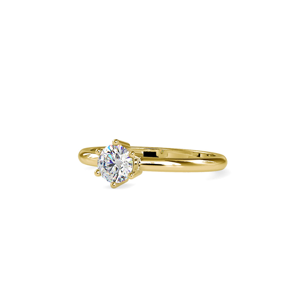 SKU: 0078 (10K) Modern Round-cut Solitaire with 6 Prongs in Rose Gold.