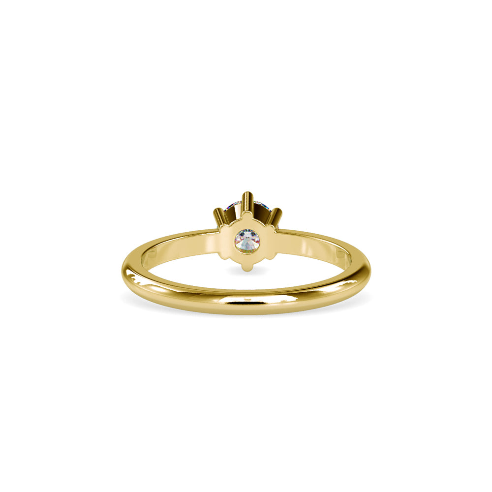 SKU: 0078 (14K) Modern Round-cut Solitaire with 6 Prongs in Rose Gold.