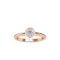 SKU: 0079 (10K) Modern Round-cut Solitaire Engagmrnt Ring in Rose Gold.
