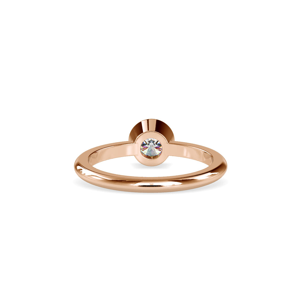 SKU: 0079 (10K) Modern Round-cut Solitaire Engagmrnt Ring in Rose Gold.