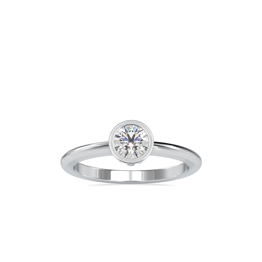 SKU: 0079 (14K) Modern Round-cut Solitaire Engagmrnt Ring in Rose Gold.