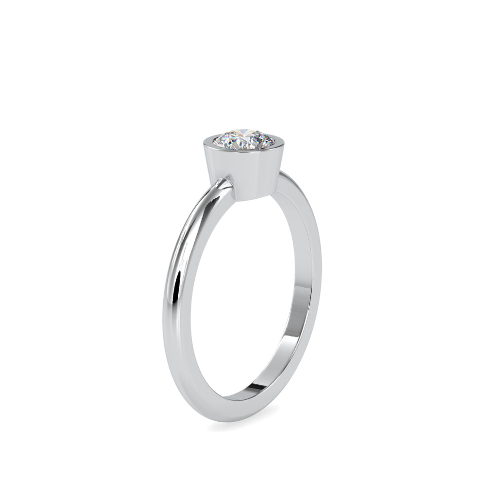 SKU: 0079 (10K) Modern Round-cut Solitaire Engagmrnt Ring in Rose Gold.