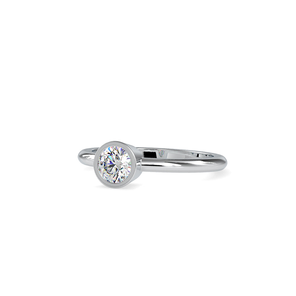 SKU: 0079 (18K) Modern Round-cut Solitaire Engagmrnt Ring in Rose Gold.