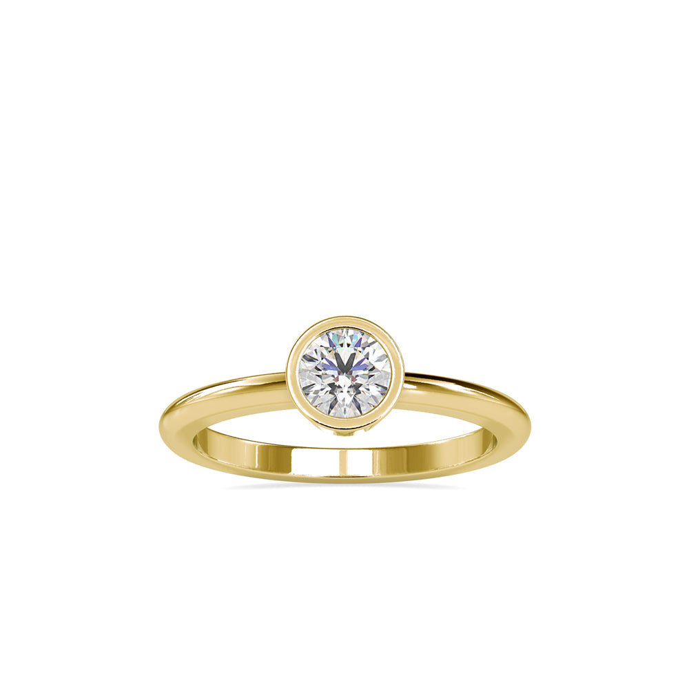 SKU: 0079 (18K) Modern Round-cut Solitaire Engagmrnt Ring in Rose Gold.