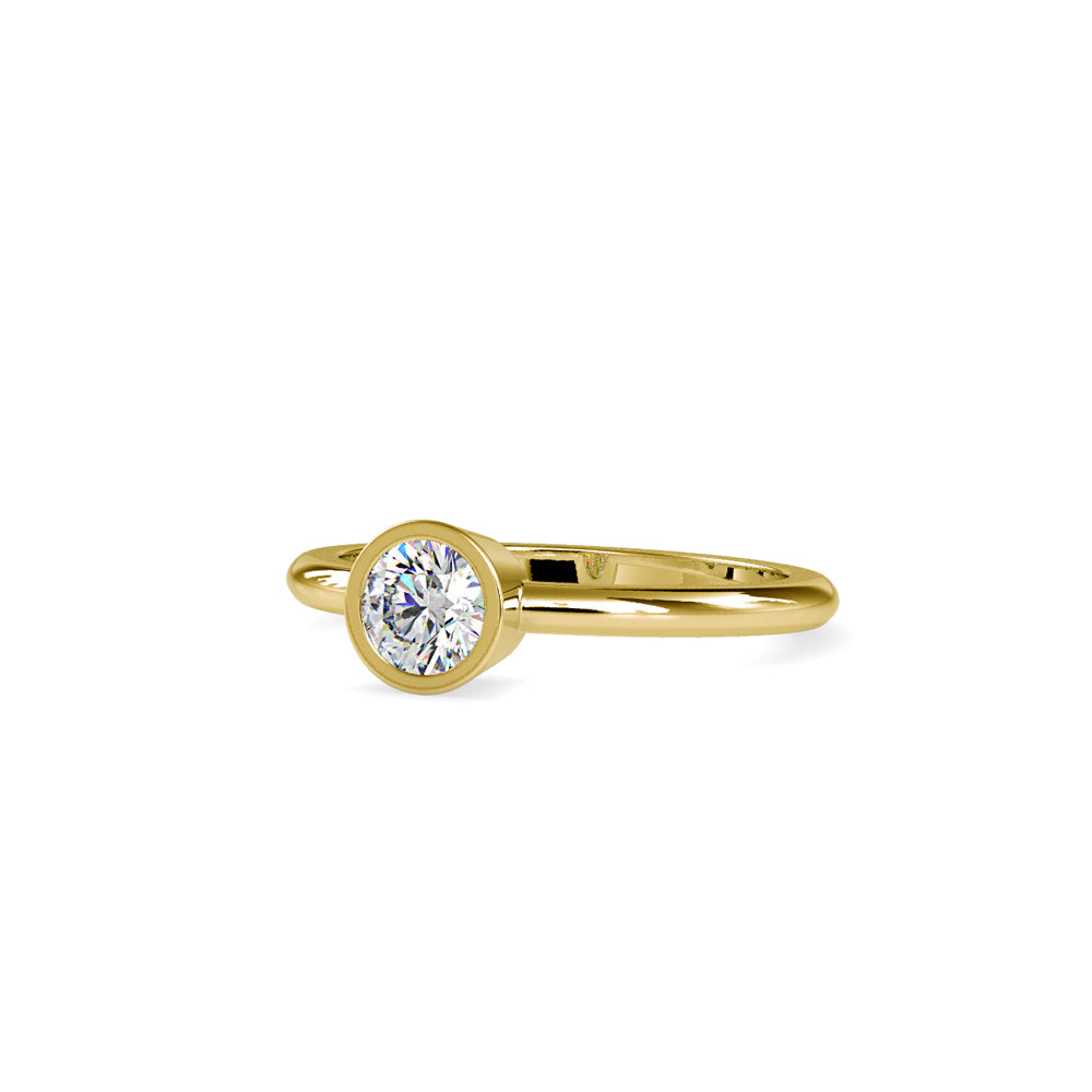 SKU: 0079 (18K) Modern Round-cut Solitaire Engagmrnt Ring in Rose Gold.