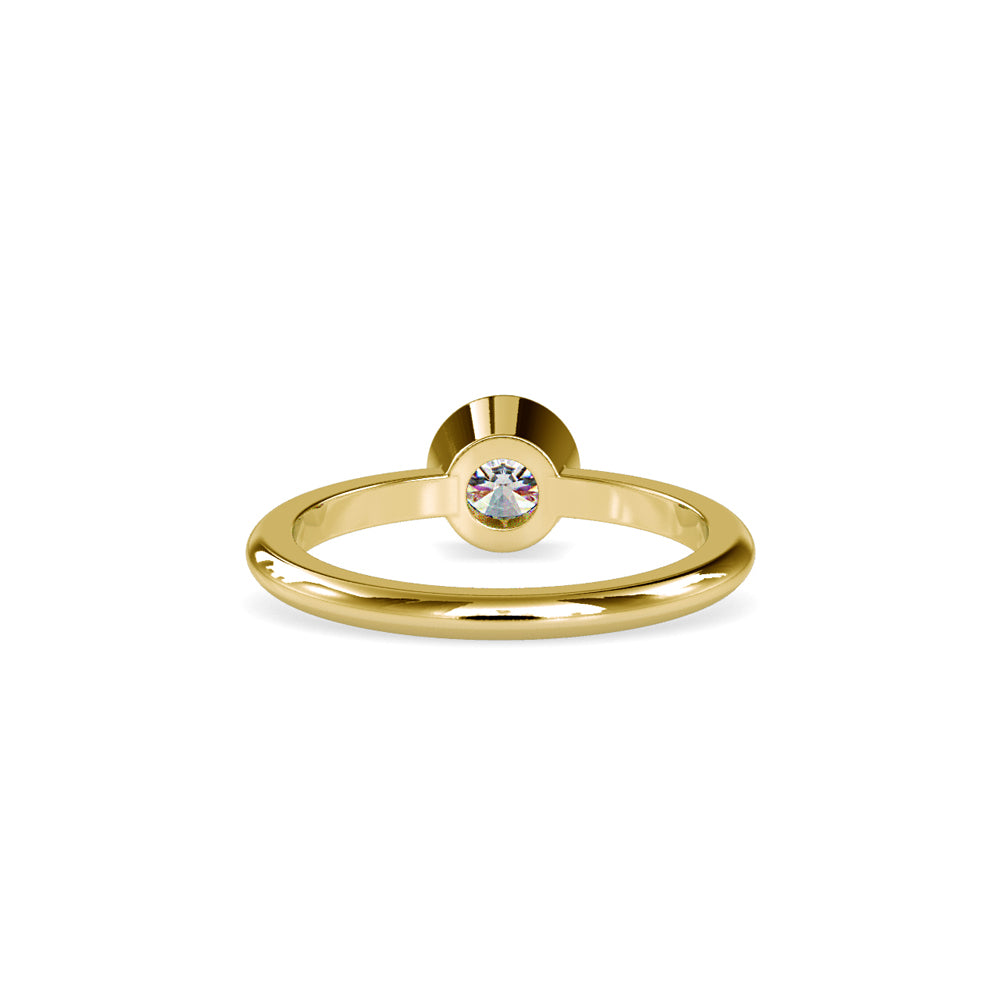 SKU: 0079 (18K) Modern Round-cut Solitaire Engagmrnt Ring in Rose Gold.