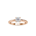 SKU: 0080 (18K) Classic four-Prong Solitaire Engagment Ring in Rose Gold.