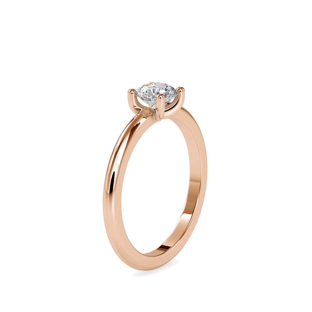 SKU: 0080 (10K) Classic four-Prong Solitaire Engagment Ring in Rose Gold.