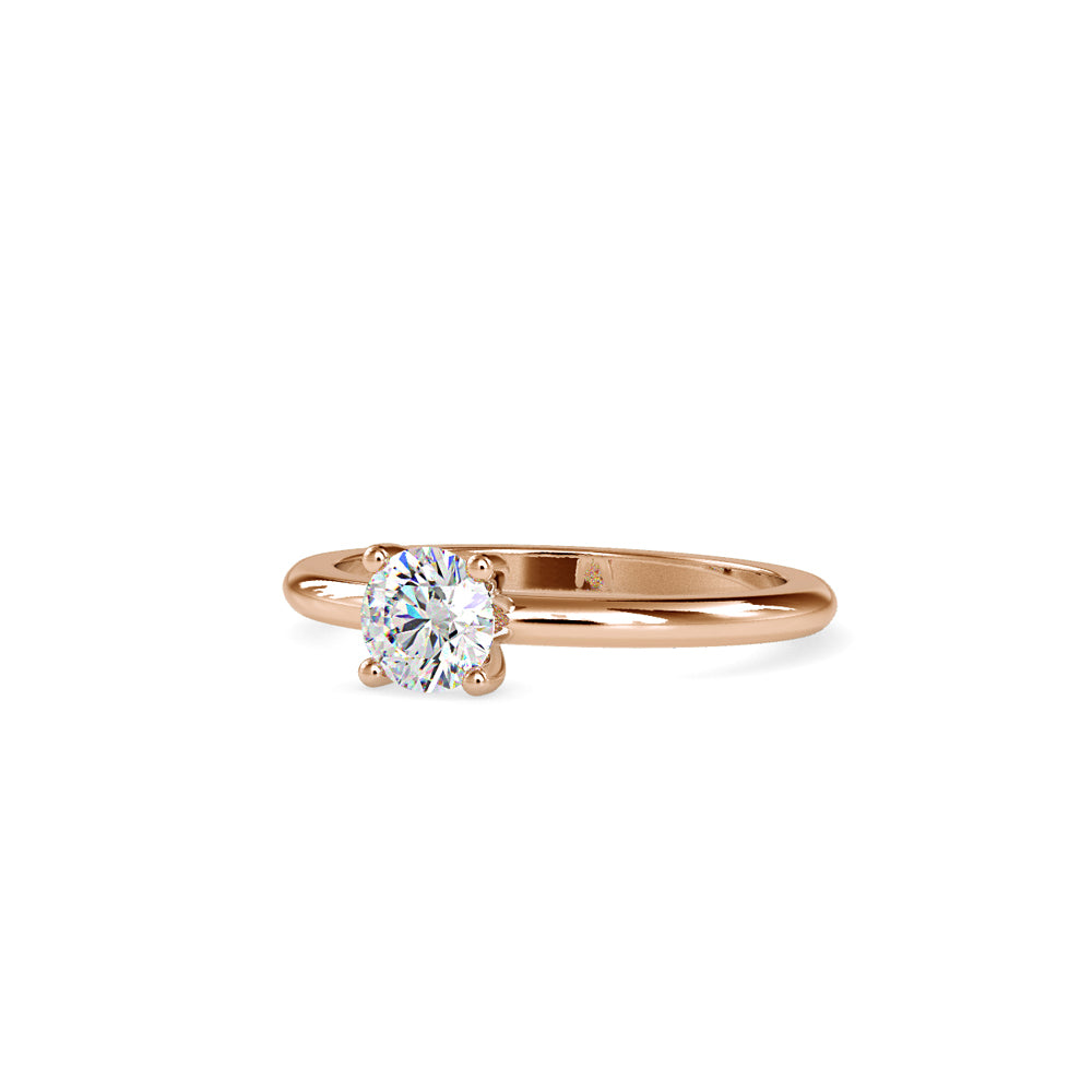 SKU: 0080 (22K) Classic four-Prong Solitaire Engagment Ring in Rose Gold.