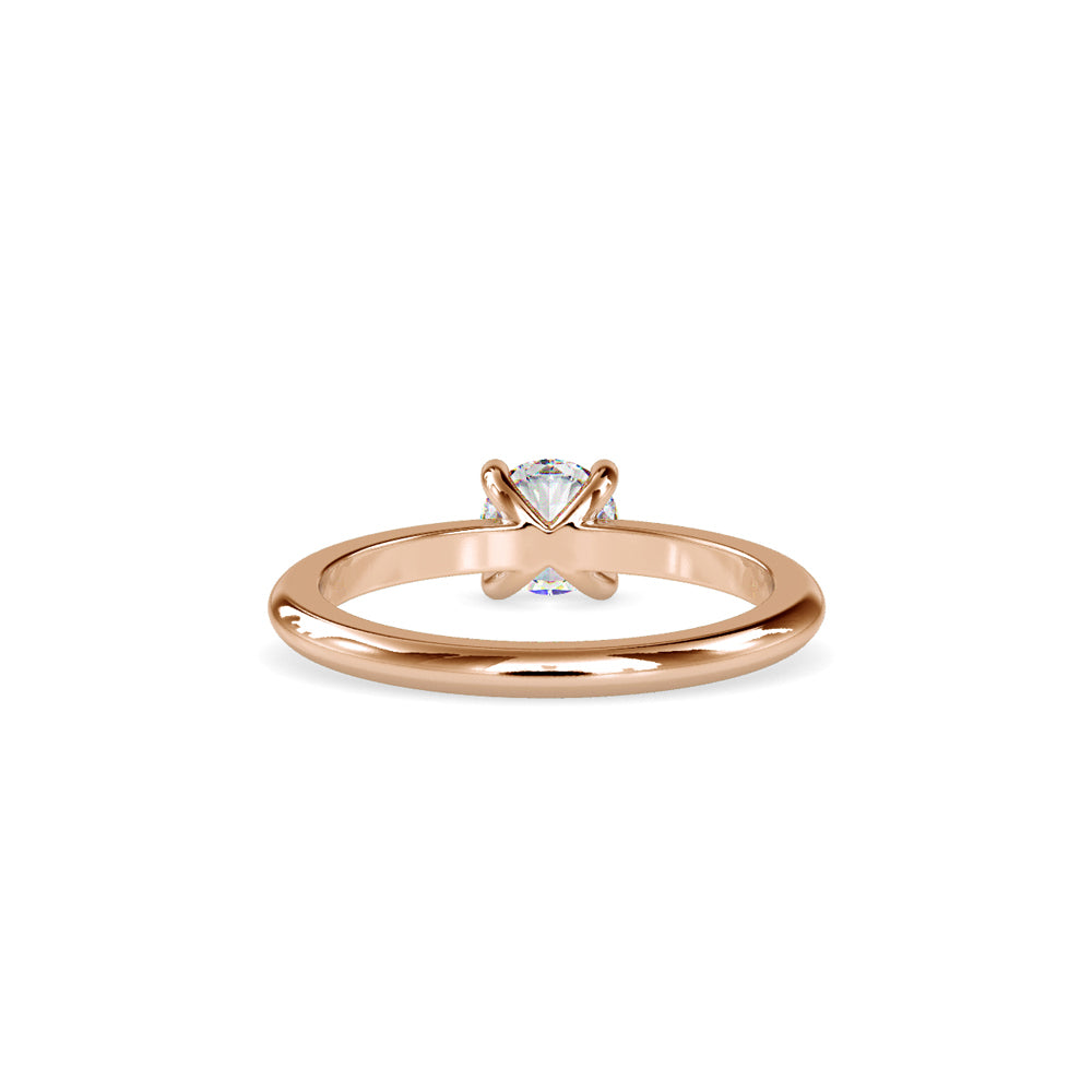 SKU: 0080 (10K) Classic four-Prong Solitaire Engagment Ring in Rose Gold.