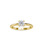 SKU: 0080 (14K) Classic four-Prong Solitaire Engagment Ring in Rose Gold.