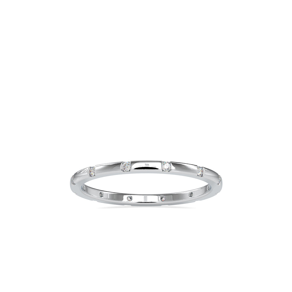 SKU: 0081 (10K) Dainty Diamond Wedding Band in Rose Gold.