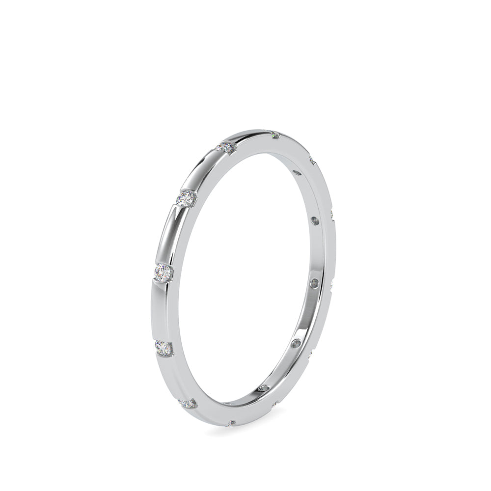 SKU: 0081 (18K) Dainty Diamond Wedding Band in Rose Gold.