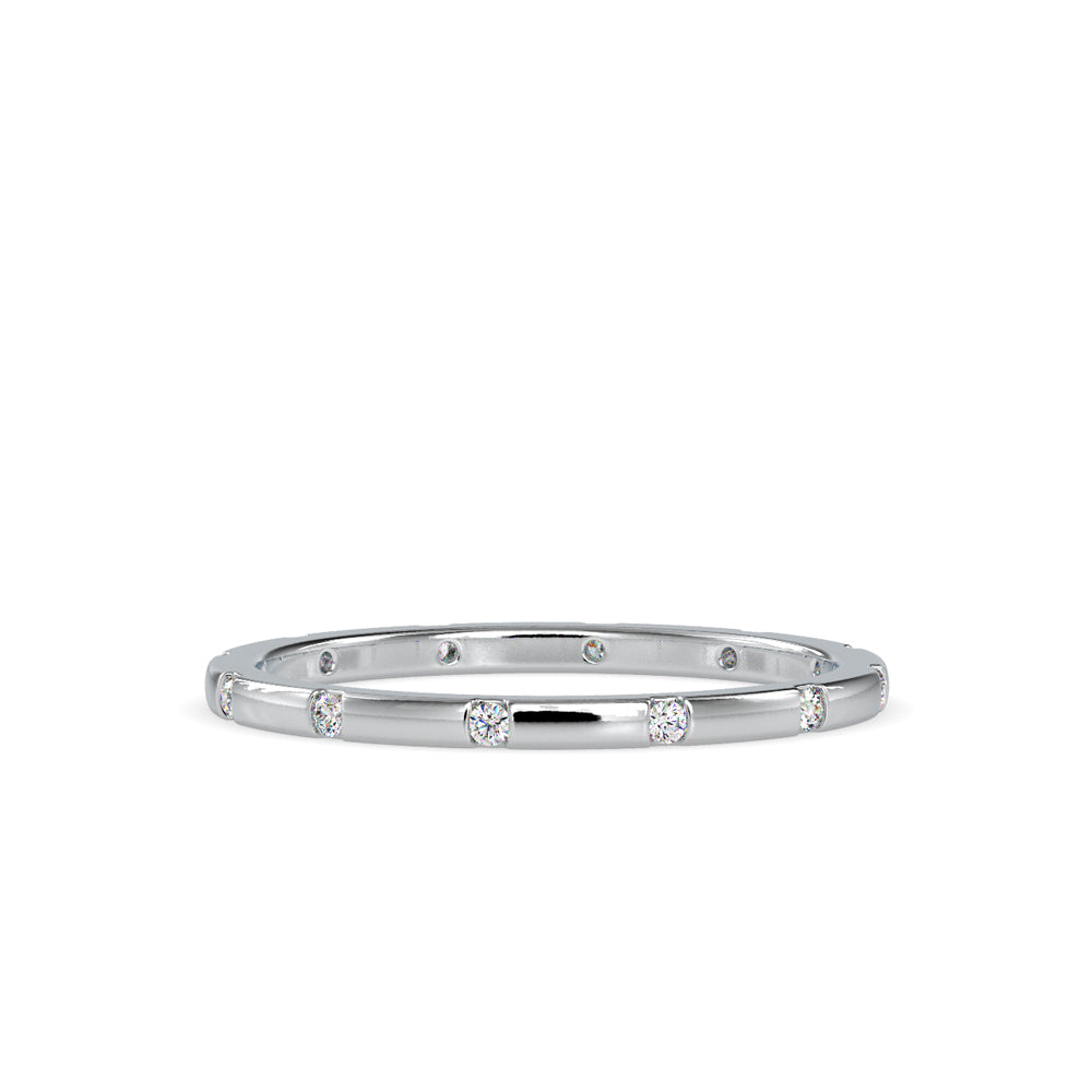 SKU: 0081 (14K) Dainty Diamond Wedding Band in Rose Gold.
