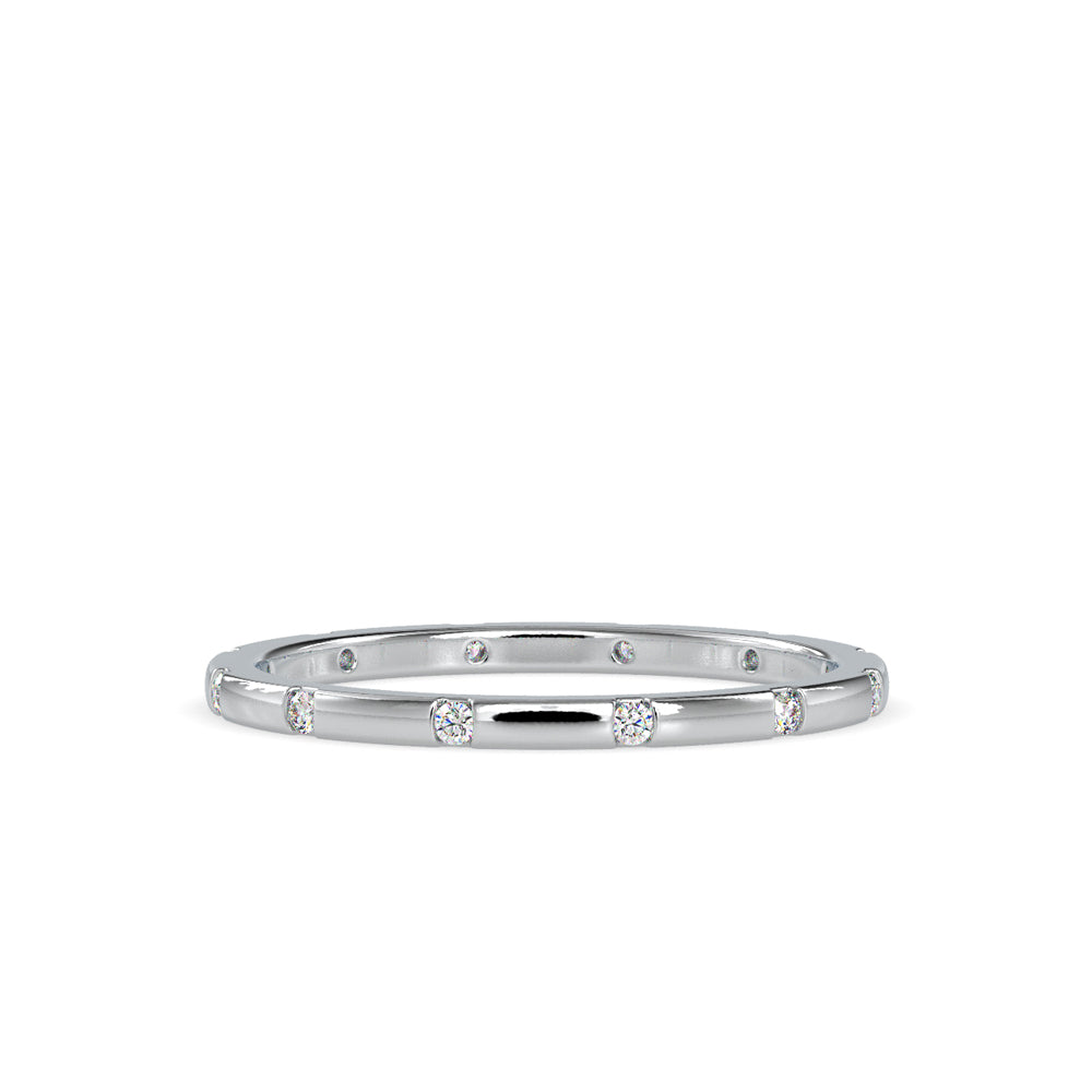 SKU: 0081 (14K) Dainty Diamond Wedding Band in Rose Gold.