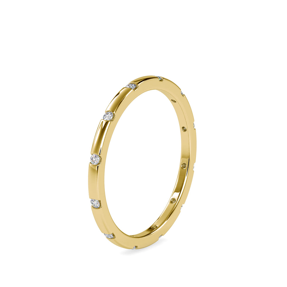 SKU: 0081 (22K) Dainty Diamond Wedding Band in Rose Gold.