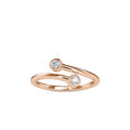 SKU: 0082 (10K) Open Wrap Diamond Ring in Rose Gold.